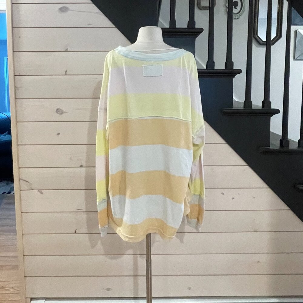 018 Free People We The Free Sundae Funday Tee Sweatshirt Oversized Size Large - Picture 7 of 7